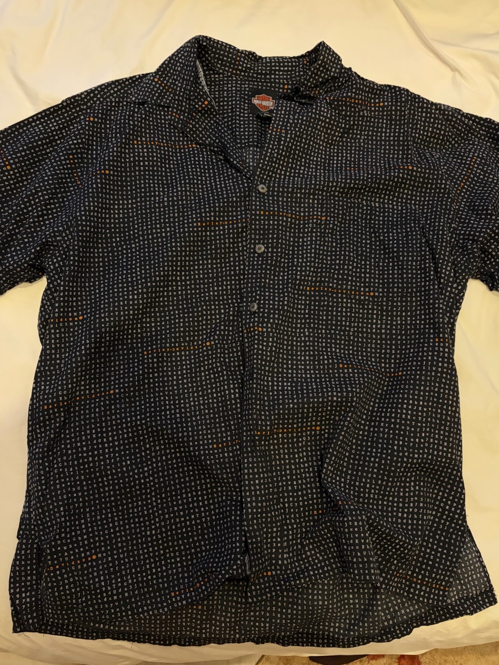 Classic Harley-Davidson Black Short-Sleeve Button-Down XL Unisex